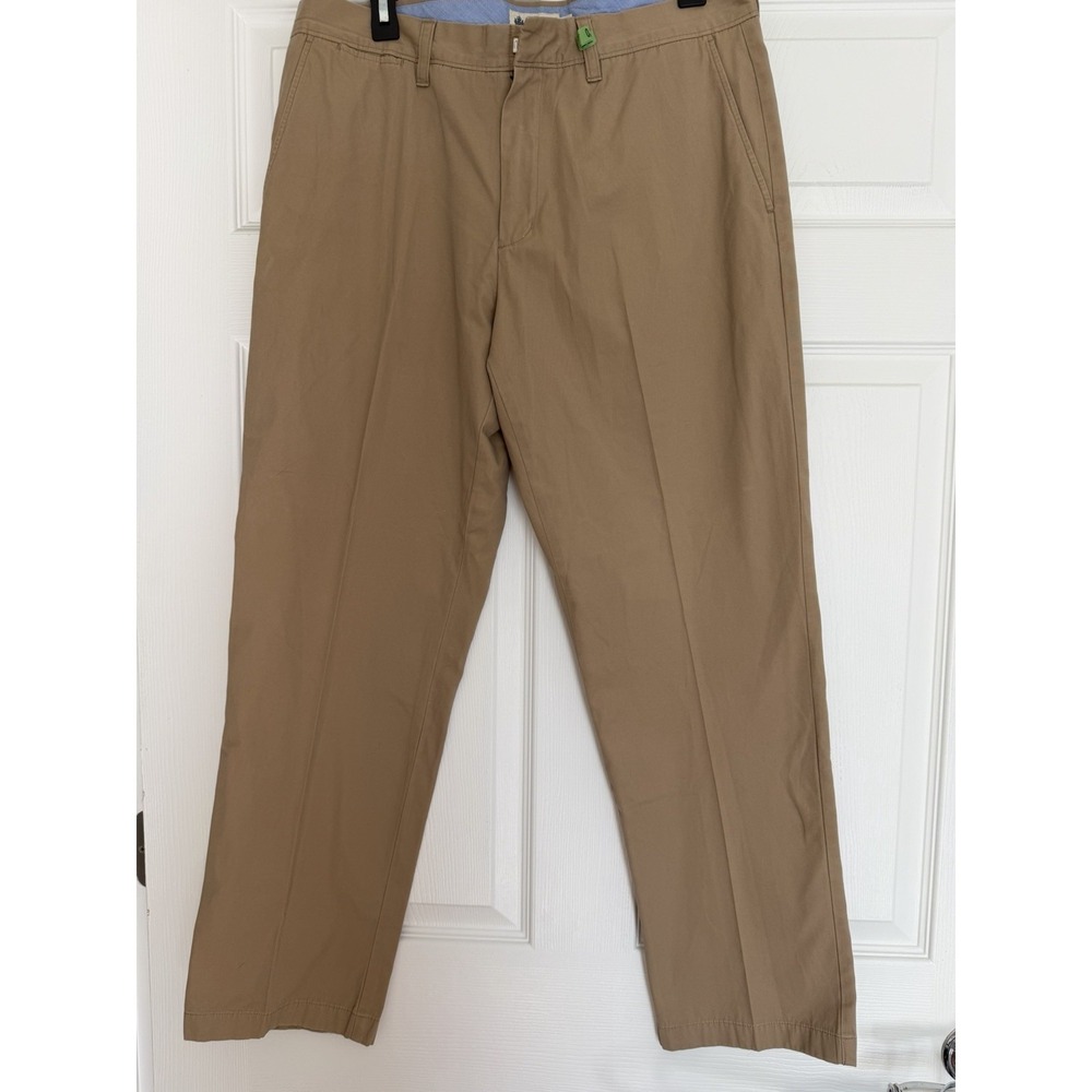 J.Crew Men's Classic Fit Chino Pants Khaki Tan Size 33x30 Cotton Twill Flat Fron